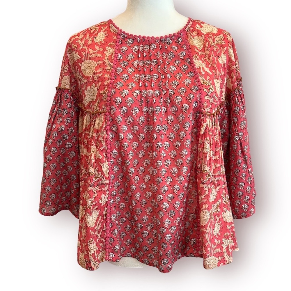 Rachel Zoe Floral Patchwork Babydoll Top NWOT